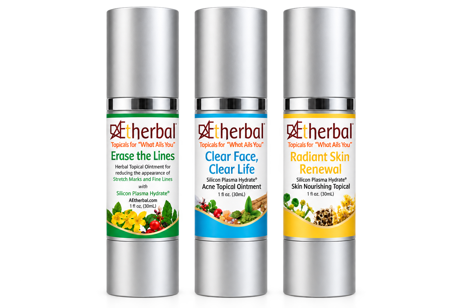 Beauty Renewal Trio - Radiant Skin Renewal, Clear Face Clear Life & Erase the Lines